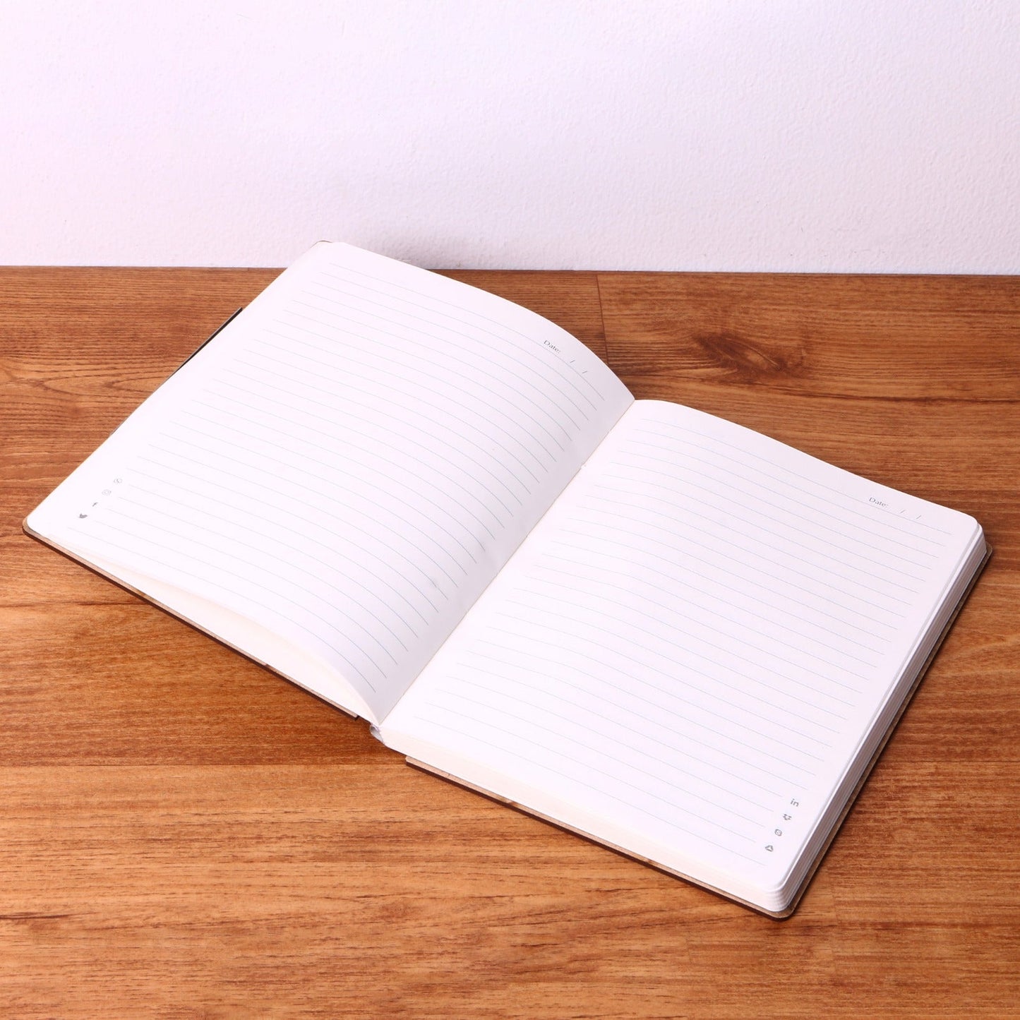 Bamboo wood cover notebook by Dealscartt with a natural wooden finish and lined pages for writing or journaling.