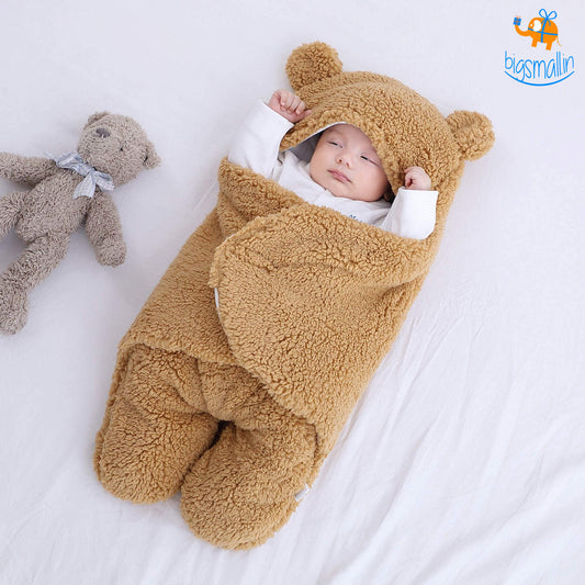Soft plush baby wrap blanket from Dealscartt, cozy bedding accessory with gentle, warm fabric for infants.
