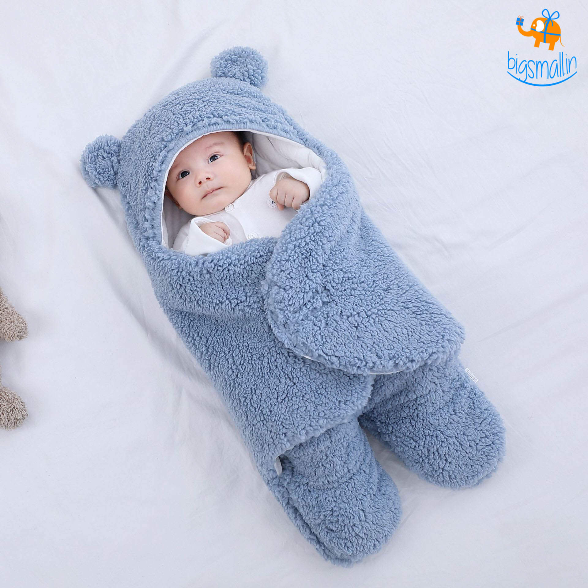 Soft plush baby wrap blanket from Dealscartt, cozy bedding accessory for infants, featuring a gentle, plush texture.