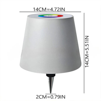 Eclectic Essentials AuraLite wireless rechargeable bottle lamp with soft glowing light, designed for decorative indoor or outdoor use.