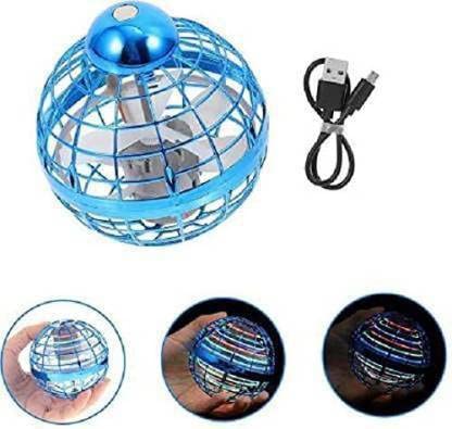 Colorful flying ball boomerang spinner from Dealscartt spinning in mid-air against a plain background.