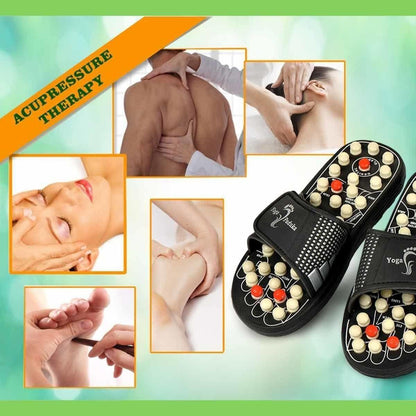 Roposo Clout acupressure and magnetic therapy slippers with cushioned soles and adjustable straps for comfort and pain relief.