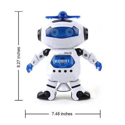 Dancing robot with 3D lights and music from Dealscartt, featuring colorful LED lights and a playful, animated design.