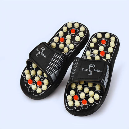 Roposo Clout acupressure and magnetic therapy slippers with cushioned soles and adjustable straps for comfort.