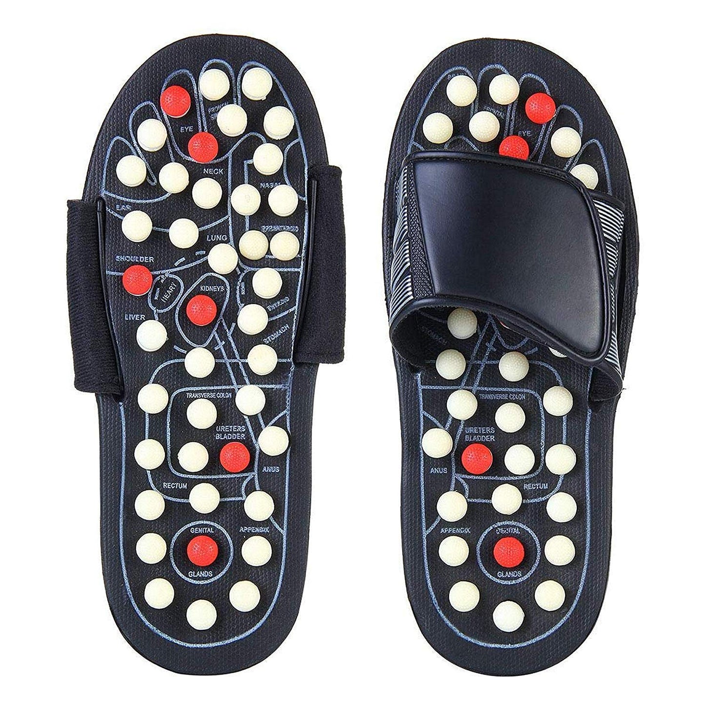 Roposo Clout acupressure and magnetic therapy slippers with cushioned soles, designed for foot pain relief and relaxation.
