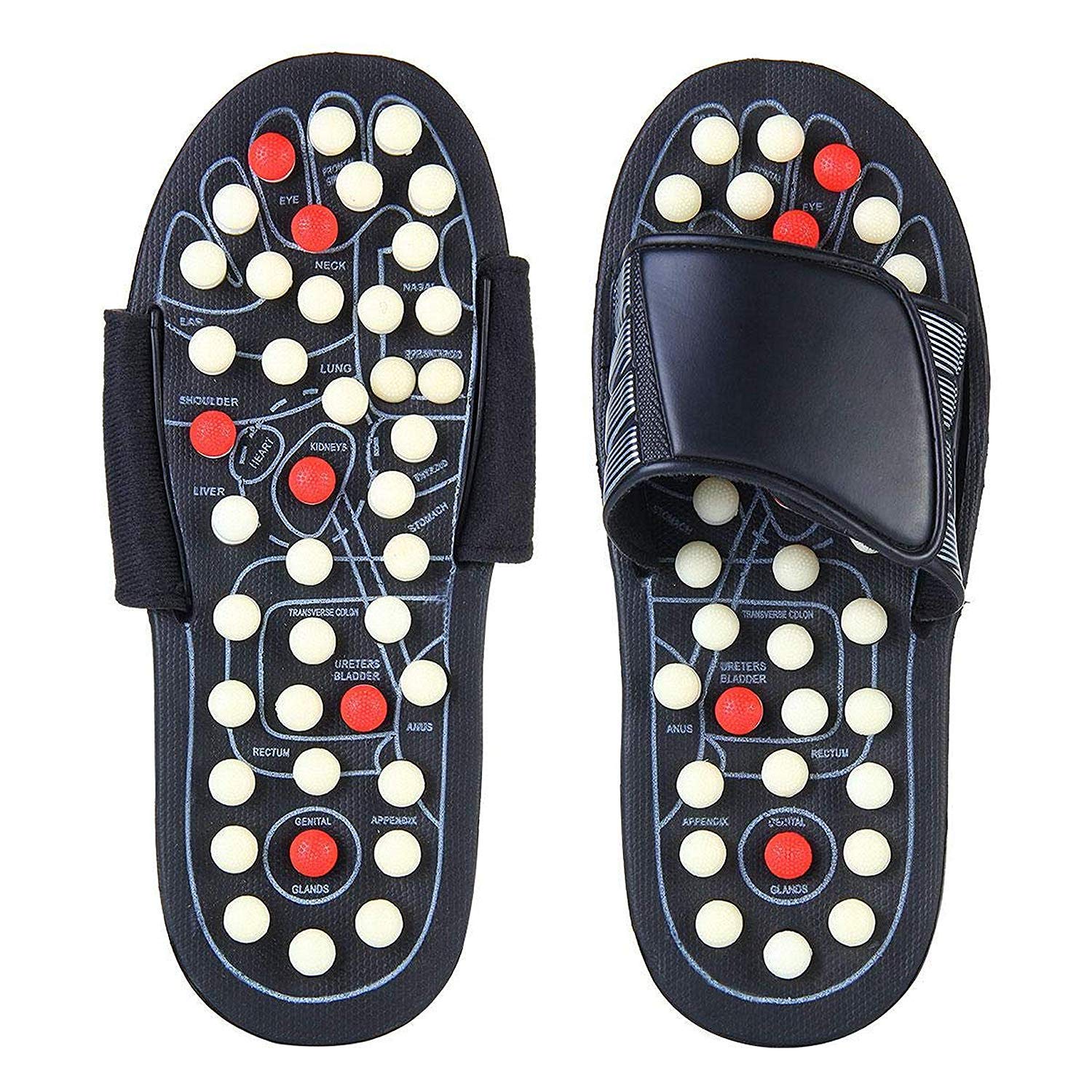 Roposo Clout acupressure and magnetic therapy slippers with cushioned soles, designed for foot pain relief and relaxation.