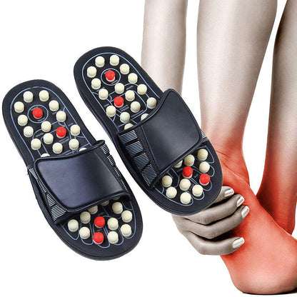 Roposo Clout acupressure and magnetic therapy slippers with cushioned soles and adjustable straps for comfort.
