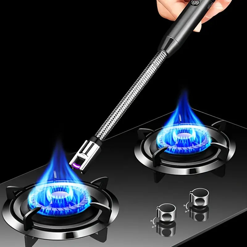 Rechargeable electric multipurpose lighter by Dealscartt with a sleek design and blue LED indicator, ideal for household and outdoor use.