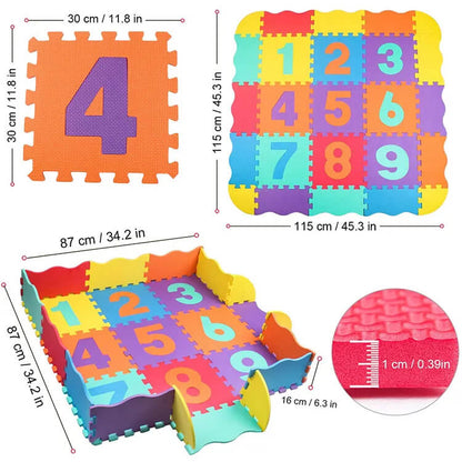 Colorful baby puzzle play mat by Dealscartt, featuring interlocking foam pieces for infants' play and developmental activities.